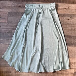 LOFT Outlet Light Blue Silky Feel Midi Skirt drawstring waist - XXSP